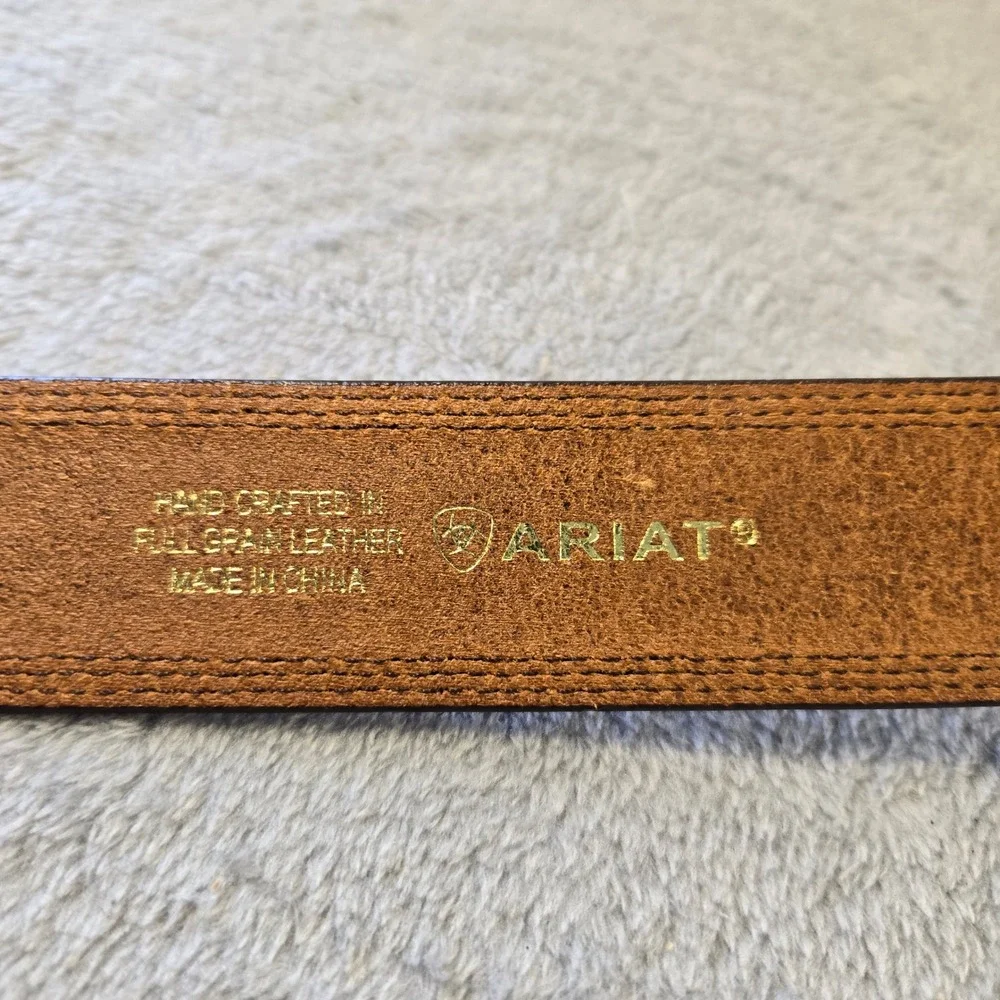 Ariat Mens Brown Distressed Full Grain Leather Western Belt 44 10011714